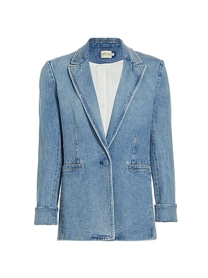 Justin Cotton Roll-Cuff Blazer