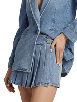 Noah Denim Pleated Miniskirt