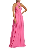 Paula Cut-Out Halter Gown