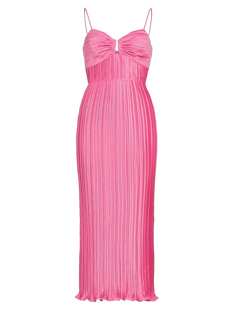 Dannie Pleated Midi-Dress