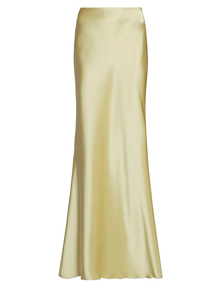 Fea Satin Maxi Slip Skirt