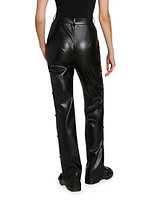 Felina Faux Leather Side-Button Pants