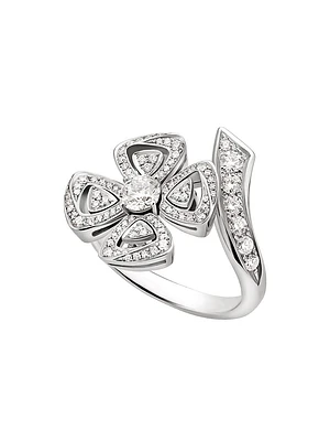 Fiorever White Gold & 0.69 TCW Diamond Bypass Ring