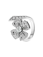 Fiorever White Gold & 0.69 TCW Diamond Bypass Ring