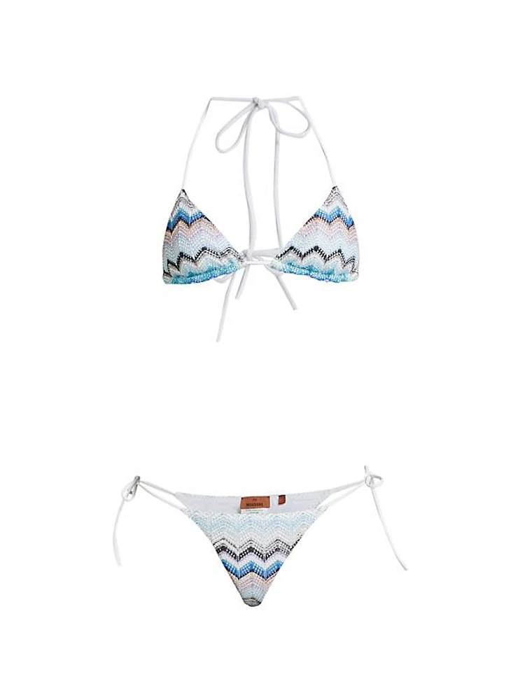 Zigzag Knit Bikini Set