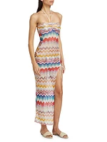 Zig-Zag Halter Drawstring Cover-Up