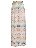 Chevron Knit Wide-Leg Pants