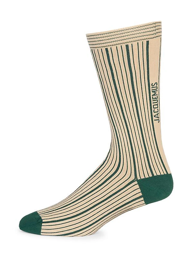 Striped Cotton-Blend Socks