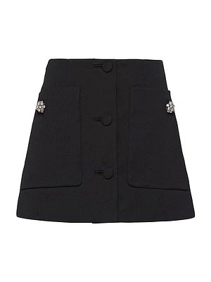 Wool Satin Mini-Skirt