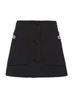 Wool Satin Mini-Skirt