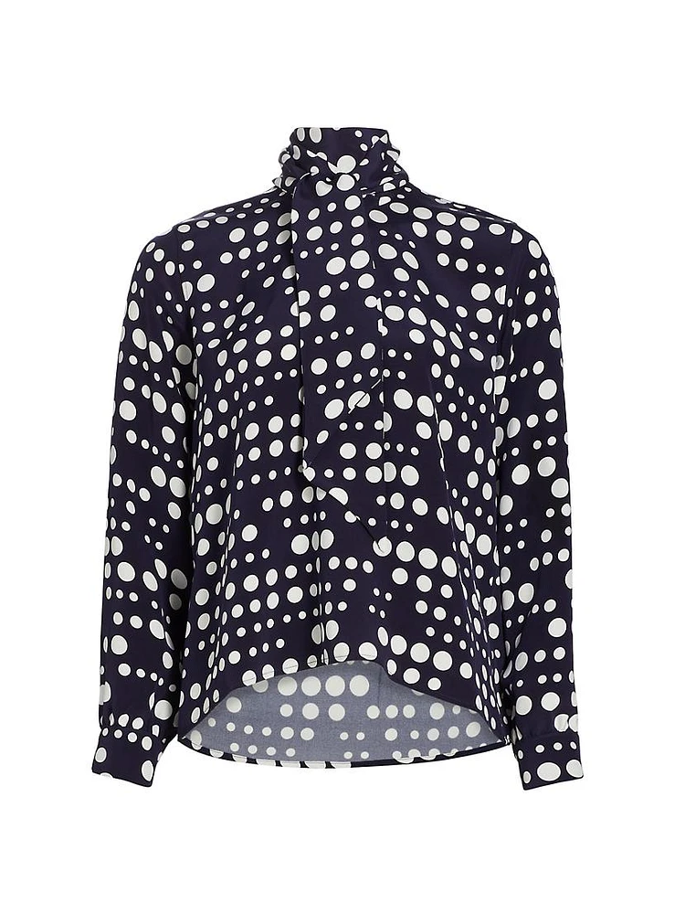 Keith Polka-Dot Tie Blouse