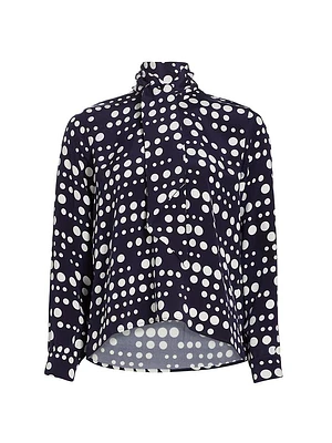 Keith Polka-Dot Tie Blouse