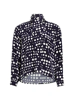 Keith Polka-Dot Tie Blouse