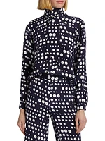 Keith Polka-Dot Tie Blouse