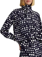 Keith Polka-Dot Tie Blouse