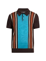 Striped Cashmere-Silk Polo Shirt