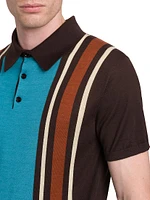 Striped Cashmere-Silk Polo Shirt