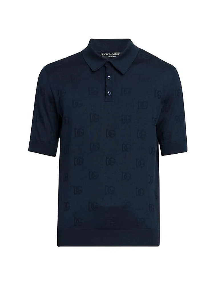 Logo Silk Polo Shirt