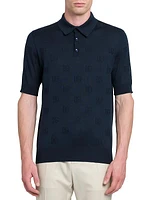 Logo Silk Polo Shirt