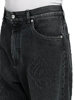 Logo-Embroidered Five-Pocket Jeans