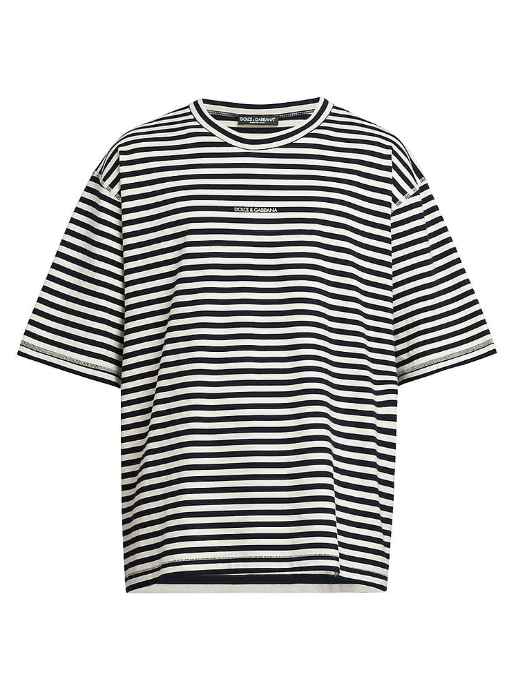 Striped Cotton Crewneck T-Shirt