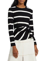 Carlita Striped Twist Top