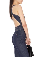 Sleeveless Ankle-Crop Denim Bodysuit