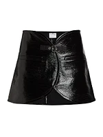 Ellipse Vinyl Wrap-Effect Miniskirt