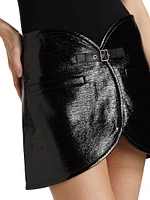 Ellipse Vinyl Wrap-Effect Miniskirt