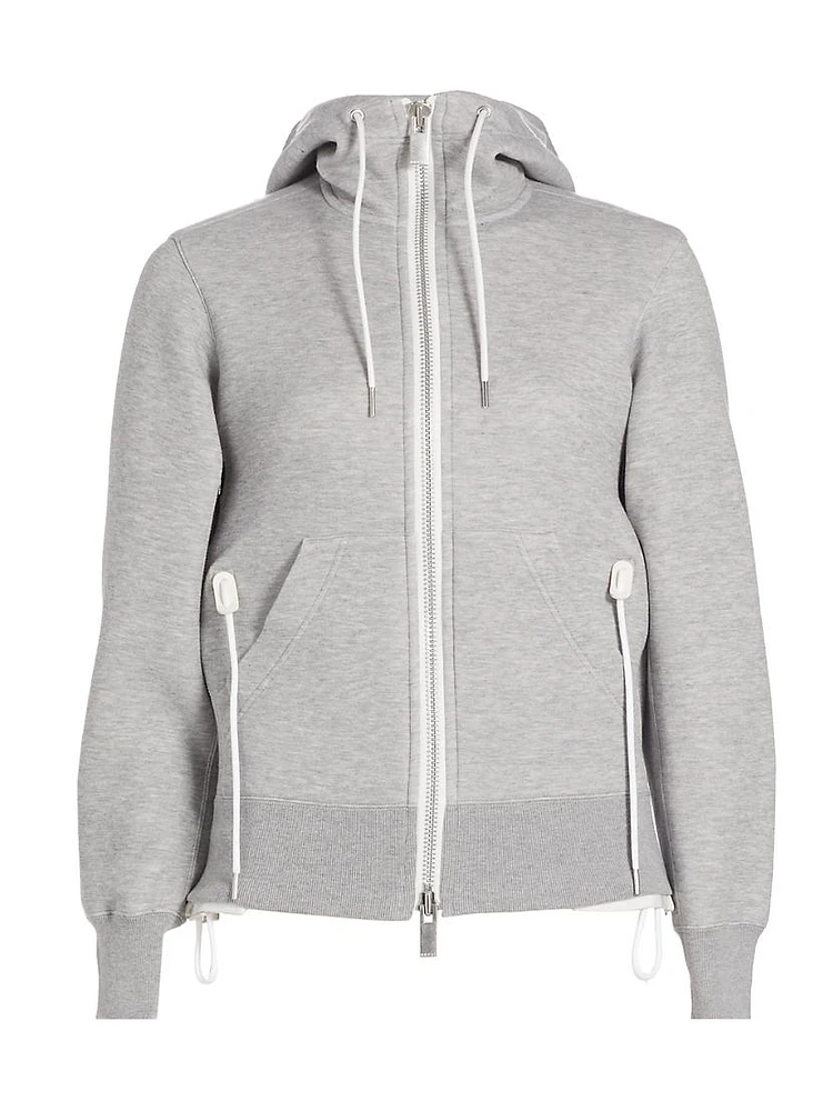 Sponge Sweat X Nylon Twill Zip-Front Hoodie