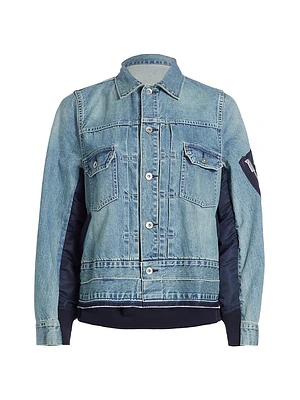 Denim Twill Mix Media Jacket