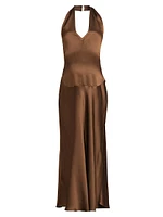 The Giselle Satin Halter Dress