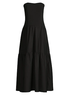 Maternity The Evelyn Strapless Tiered Midi-Dress