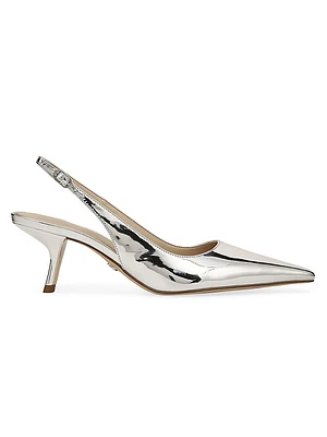 Bianka 60MM Metallic Leather Slingback Pumps