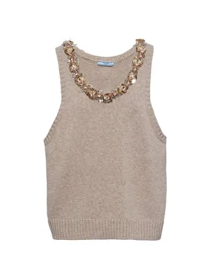 Sleeveless Wool and Cashmere Top