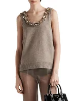 Sleeveless Wool and Cashmere Top