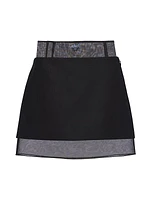 Wool Mini-Skirt with Crinoline