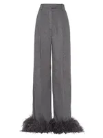 Cashmere Pants with Feathers