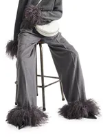 Cashmere Pants with Feathers