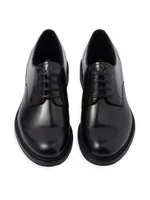 Brushed Leather Lace-Up Shoes