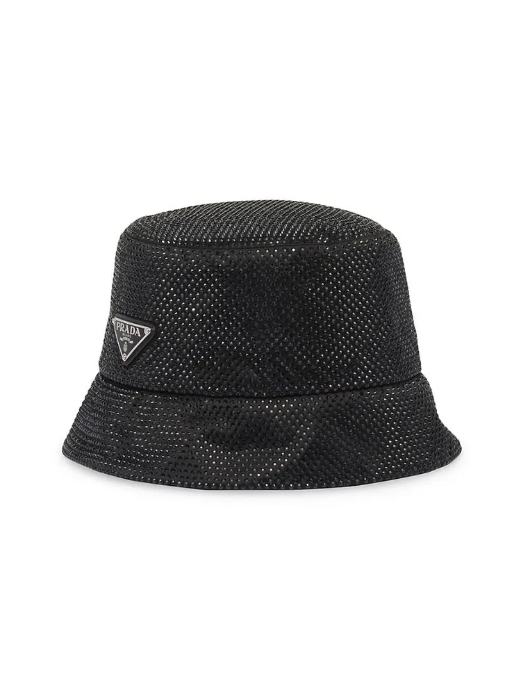 Satin Bucket Hat with Crystals