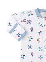 Baby Boy's Hot Air Balloon & Airplane Print Footie