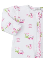 Baby Girl's Ruffle-Trim Golf Print Footie