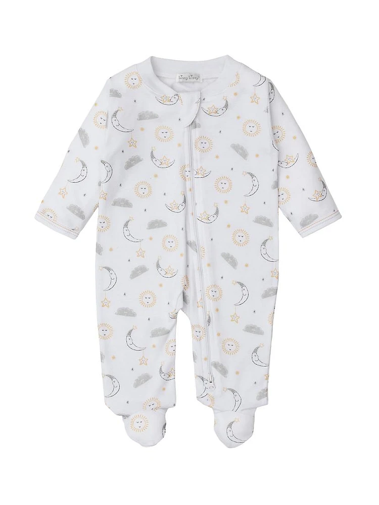 Baby's Sun & Moon Print Footie