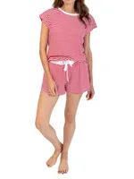 Stripe Jersey Short Pajama Set