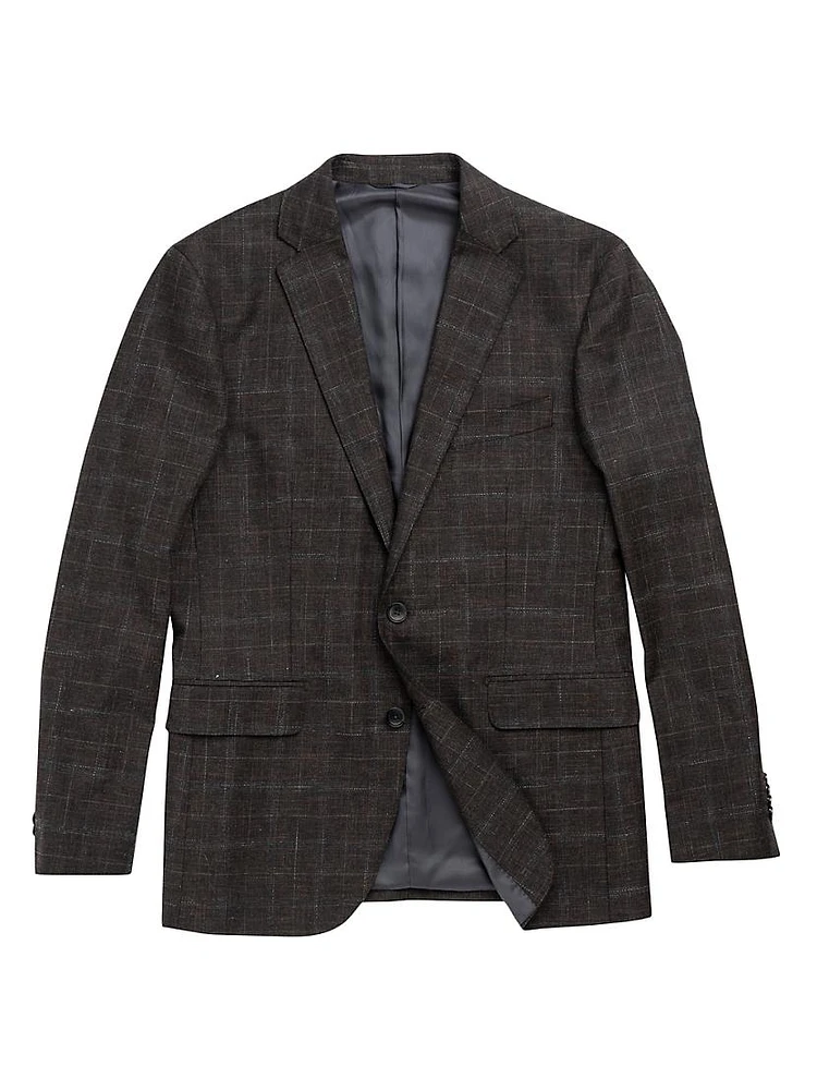 South Oamaru Check Wool & Cotton-Blend Slim-Fit Two-Button Sport Coat