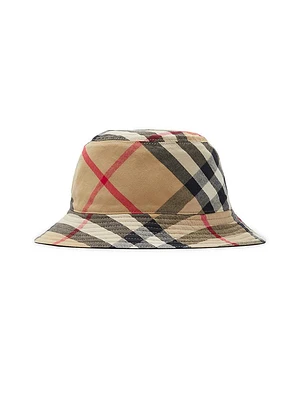 Reversible Check Cotton Bucket Hat