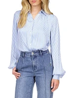 Self-Tie Pinstripe Shirt