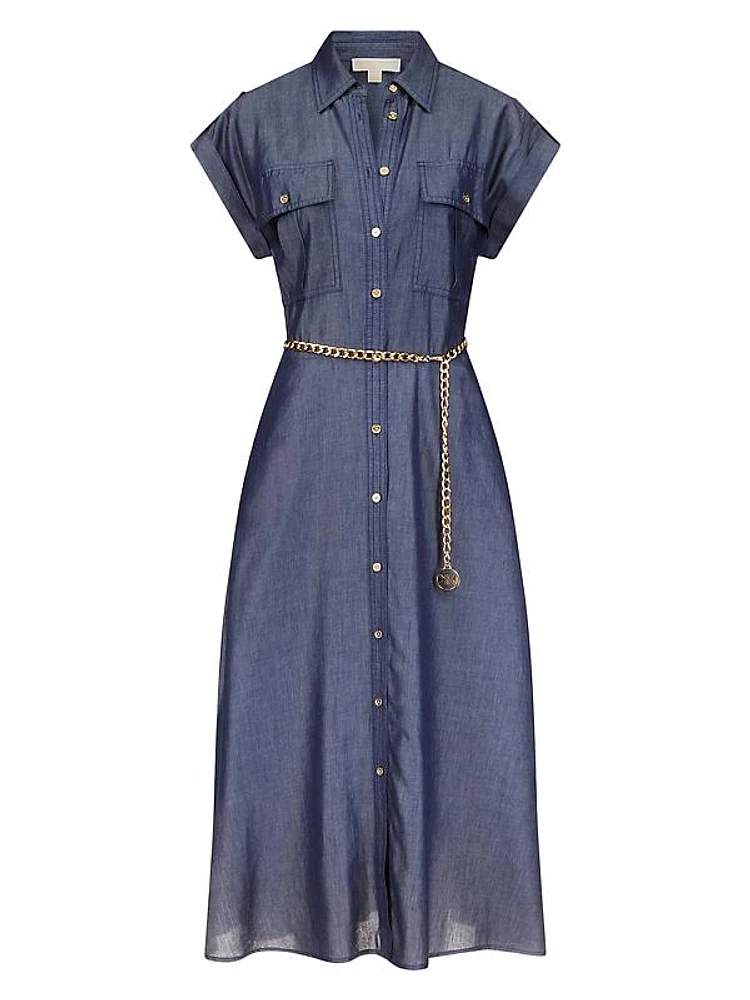 Denim-Inspired Midi-Dress