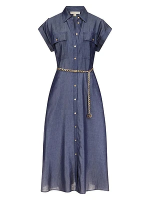 Denim-Inspired Midi-Dress